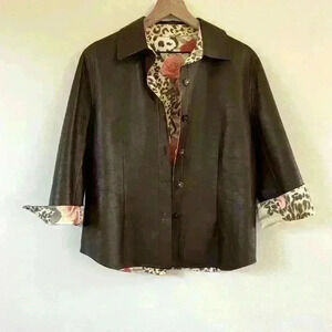 St. John Reversible Leather Jacket Size S‎